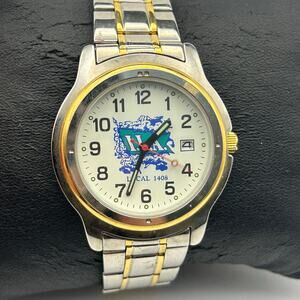 Sweda Silver Gold Stainless Steel Watch Working New Battery